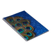 Blue Peacock Bouquet Glitterie Stillleben Notizblock (Rechte Seite)