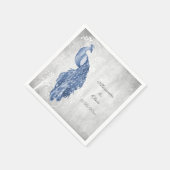 Blue Peacock Brautparty Napkins Serviette (Ecke)