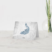 Blue Peacock Dankeschön Card Karte (Rückseite)