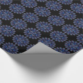 Blue Peacock Feather Geschenkpapier (Ecke)