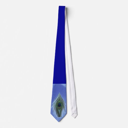 Blue Peacock Feather Krawatte (Vorderseite)