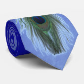 Blue Peacock Feather Krawatte (Gerollt)