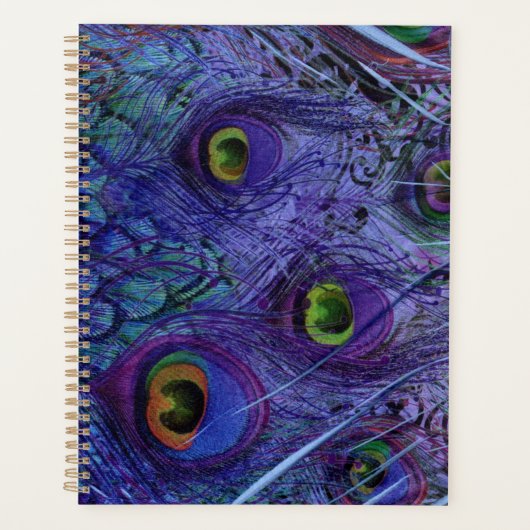 Blue Peacock Feather Planner Planer (Vorderseite)