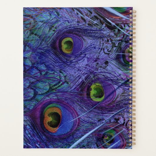 Blue Peacock Feather Planner Planer (Rückseite)