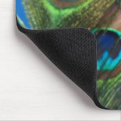 Blue Peacock Feathers Mousepad (Ecke)