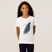 Blue Peacock mit schönen Federn aus Schwanz T-Shirt (Vorne ganz)
