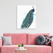 Blue Peacock mit wunderschönen Federn aus Schwanz Leinwanddruck (Insitu (Wohnzimmer))