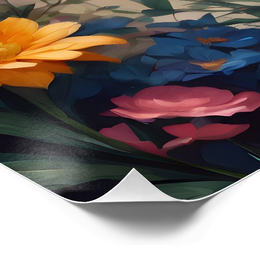 Blue Peacock no 11 Glossy Poster (Ecke)