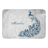 Blue Peacock Personalisiert Bath Mat Badematte (Vorderseite)