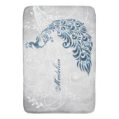 Blue Peacock Personalisiert Bath Mat Badematte (Vorderseite Vertikal)