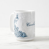 Blue Peacock Personalisiert Coffee Tasse (Vorderseite Links)