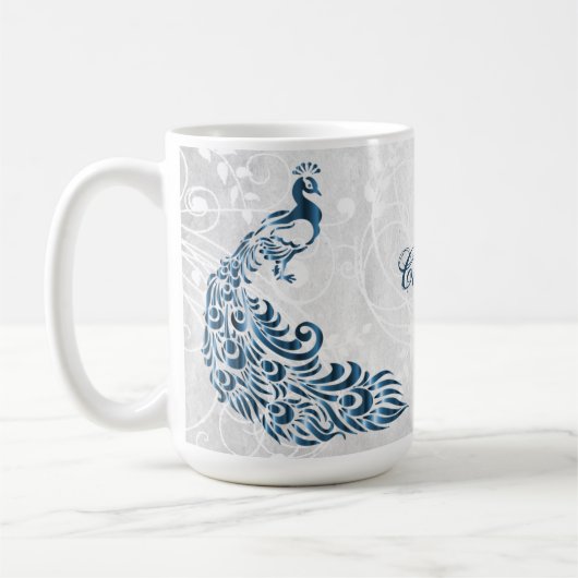 Blue Peacock Personalisiert Coffee Tasse (Links)