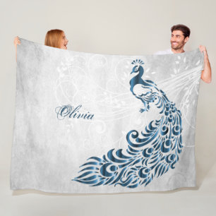 Blue Peacock Personalisiert Fleece Blanket