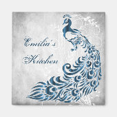 Blue Peacock Personalisiert Magnet (Vorne)