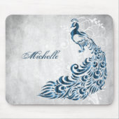 Blue Peacock Personalisiert Mousepad (Vorne)