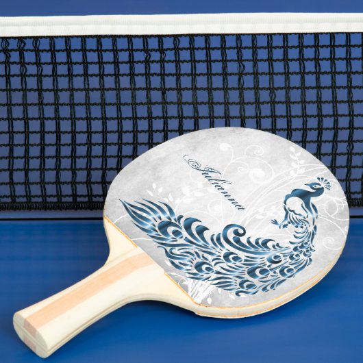 Blue Peacock Personalisiert Ping Pong Paddle Tischtennis Schläger (InSitu)