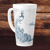 Blue Peacock Personalisierte Latte-Tasse Milchtasse
