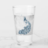 Blue Peacock Personalisierter Glass Cup Glas (Rückseite)
