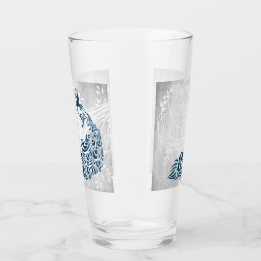 Blue Peacock Personalisierter Glass Cup Glas (Links)