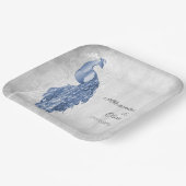 Blue Peacock Polterabend Paper-Teller Pappteller (Gewinkelt)