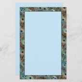 Blue Peacock Schwanz Feather Design Stationsheet (Vorne/Hinten)