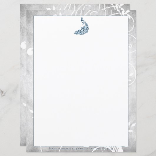 Blue Peacock Stationery (Vorne/Hinten)