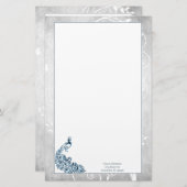 Blue Peacock Stationery Briefpapier (Vorne/Hinten)