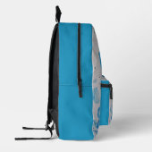 Blue Peacock Wasserfarben Wiederverwendbare Lebens Bedruckter Rucksack (Links)