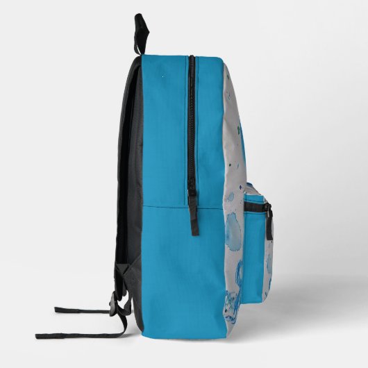 Blue Peacock Wasserfarben Wiederverwendbare Lebens Bedruckter Rucksack (Links)