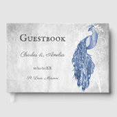 Blue Peacock Wedding Gästebuch (Vorderseite)