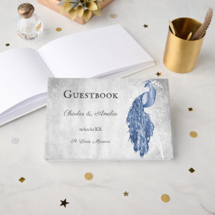Blue Peacock Wedding Gästebuch