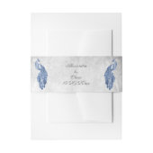 Blue Peacock Wedding Invitation Bly Band (Vorderseite Beispiel)