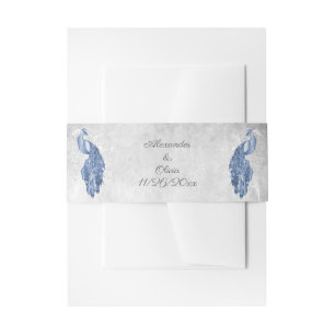Blue Peacock Wedding Invitation Bly Band