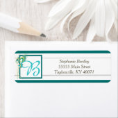 Blue Peacock Wedding Return Address Label (Insitu)