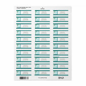 Blue Peacock Wedding Return Address Label (Vorne)