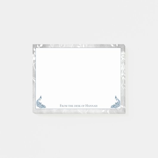 Blue Peacocks Notes Post-it Klebezettel (Vorderseite)