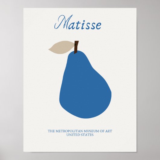 Blue Pear Matisse Minimalistisch Print Poster (Vorne)