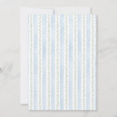 Blue Pearl Oval Baptism Boy Christening with Cross Einladung (Rückseite)