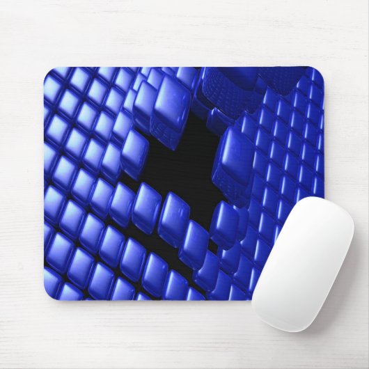 Blue Pearled Cubes 3D Mousepad (Mit Mouse)