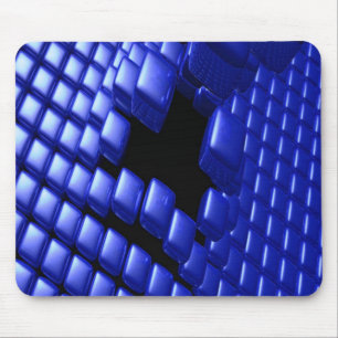 Blue Pearled Cubes 3D Mousepad