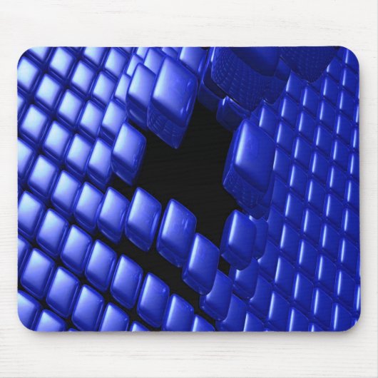 Blue Pearled Cubes 3D Mousepad (Vorne)