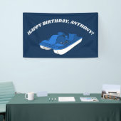 Blue Pedal Boat Geburtstagsparty Personalisiert Banner (Messeveranstaltung)