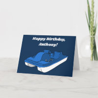 Blue Pedal Boot Custom Message Geburtstag