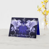 Blue Pegasus Reflections Grußkarte Karte (Gelbe Blume)