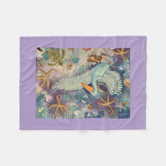 blue pelican fleecedecke (Vorderseite (Horizontal))