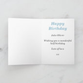 Blue Penguin 6 Monate Geburtstag Karte (Innenseite)