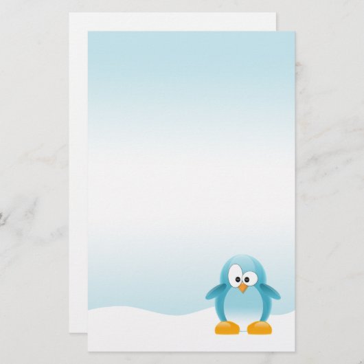 Blue Penguin Briefpapier (Vorne/Hinten)
