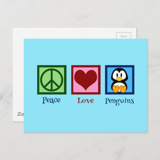 Blue Penguin Postkarte (Vorne/Hinten)