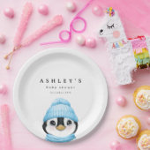 Blue Penguin Winter Baby Dusche Pappteller (Party)