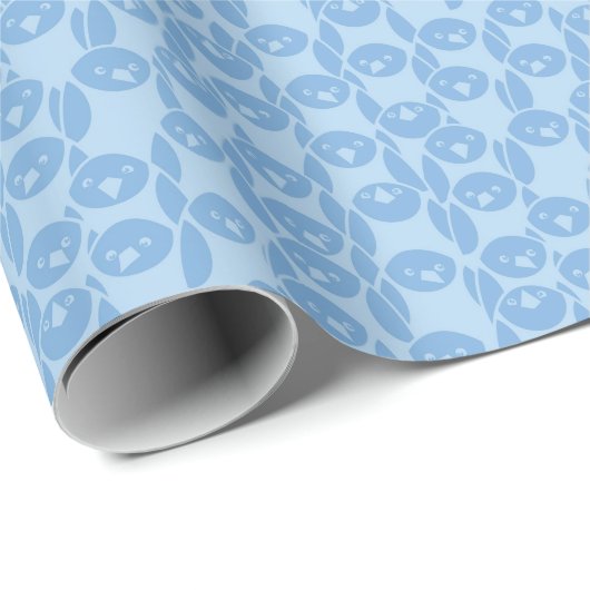 Blue Penguins Pattern Background Geschenkpapier (Rolleneckpunkt)